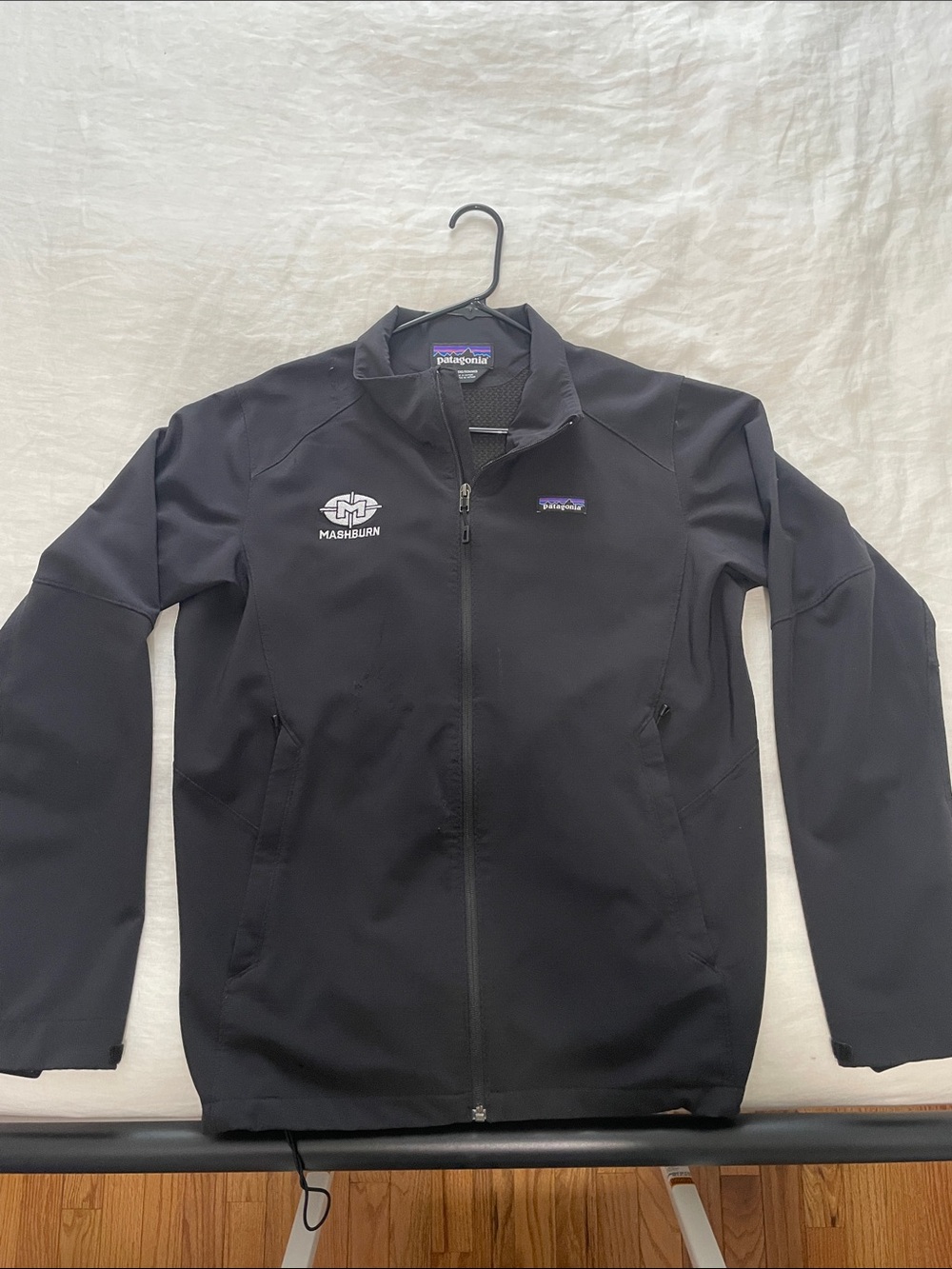 Patagonia Black Lightweight Full-Zip Jacket with Logos